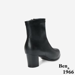 Ben&1966 高級彈力羊皮尖頭個性短靴-黑(247051)