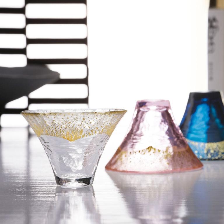 東洋佐佐木 木製禮盒 手工富士山冷酒杯二入組-金澈．金櫻