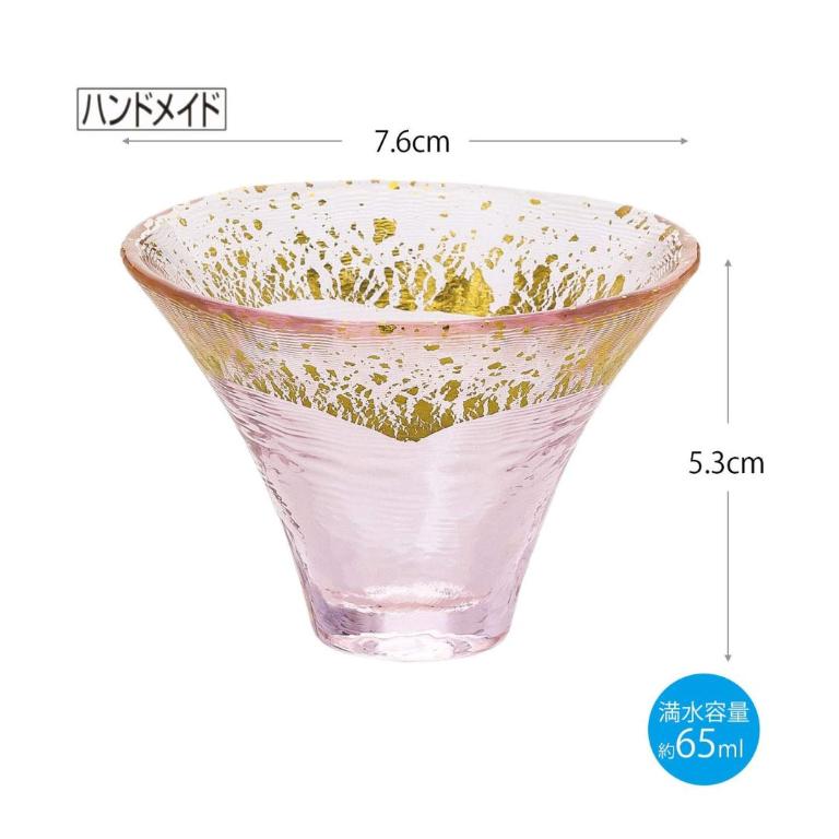 東洋佐佐木 木製禮盒 手工富士山冷酒杯二入組-金澈．金櫻