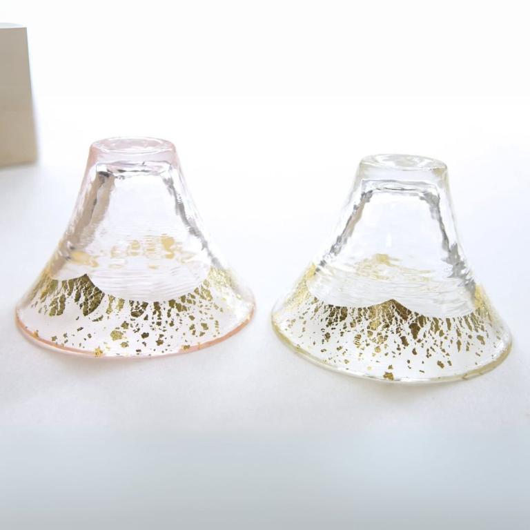 東洋佐佐木 木製禮盒 手工富士山冷酒杯二入組-金澈．金櫻