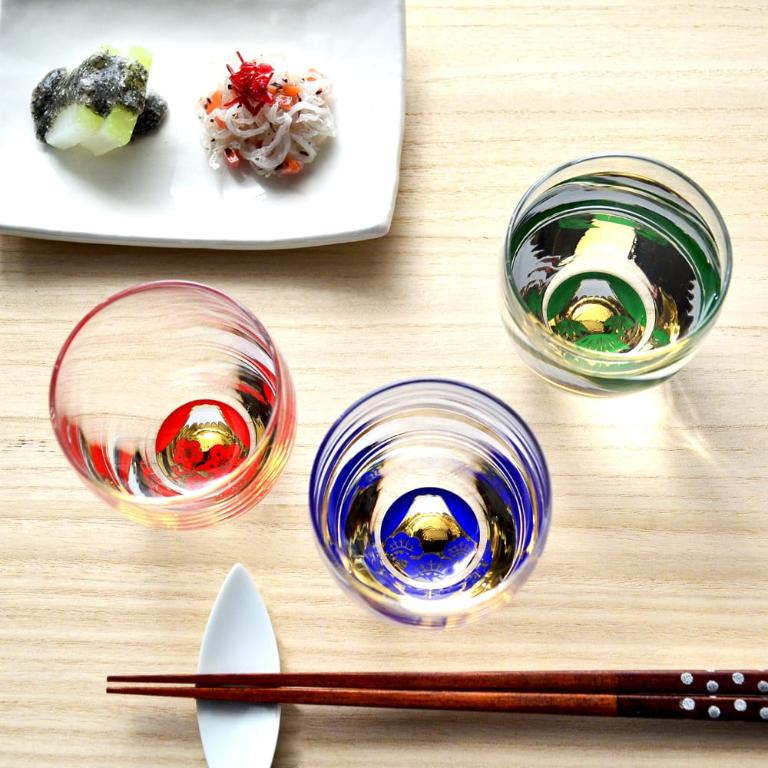 東洋佐佐木 松竹梅富士山 玻璃酒杯三入木製禮盒