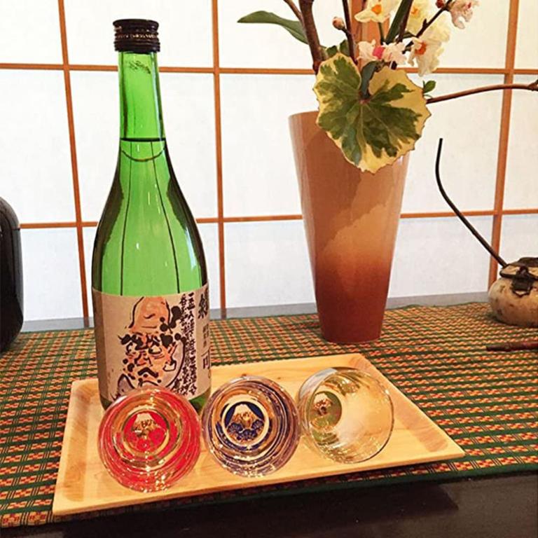 東洋佐佐木 松竹梅富士山 玻璃酒杯三入木製禮盒