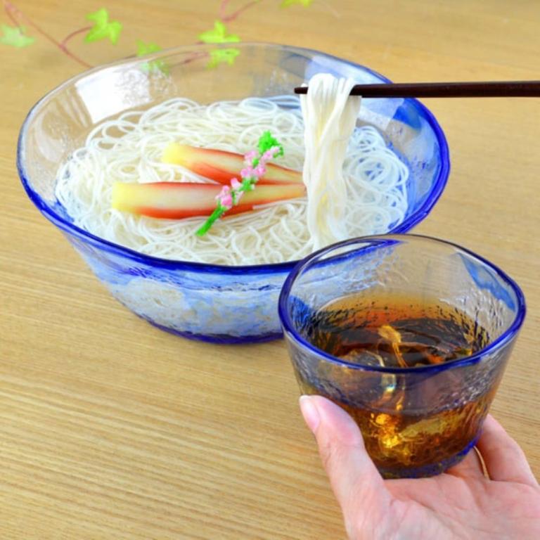 東洋佐佐木 玻璃冷麵缽杯六件組-流蒼