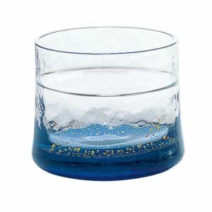 東洋佐佐木 日本八千代窯 江戶硝子 手工金箔直立冷酒杯130ml-蔚藍