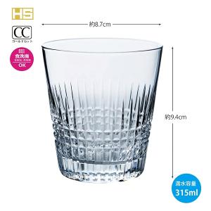 東洋佐佐木 HS杯口強化 直紋切子 玻璃威士忌酒 315ml