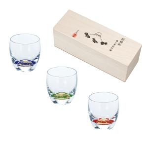 東洋佐佐木 松竹梅富士山 玻璃酒杯三入木製禮盒