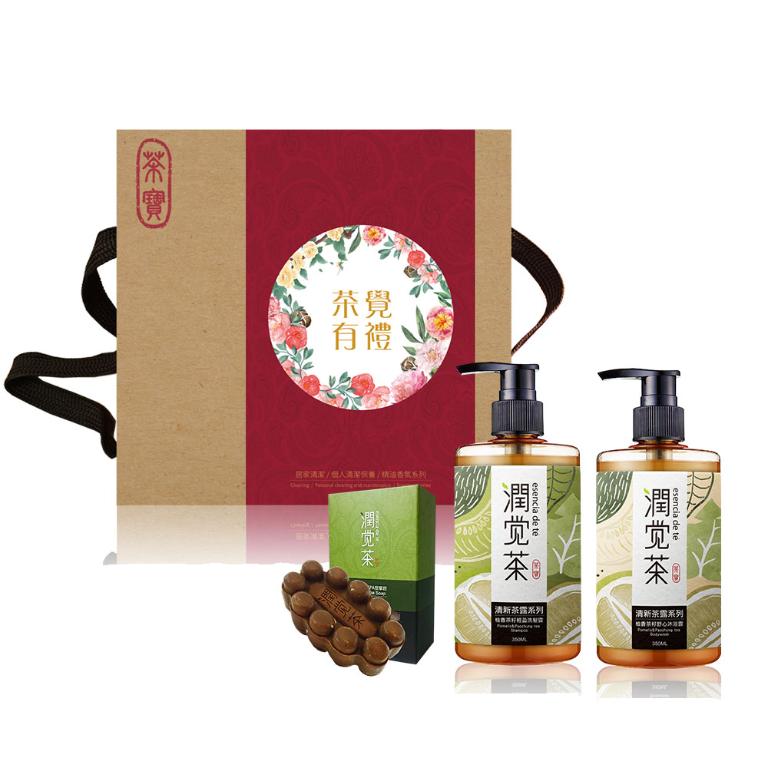 潤覺茶 柚香茶籽保養禮盒3件組