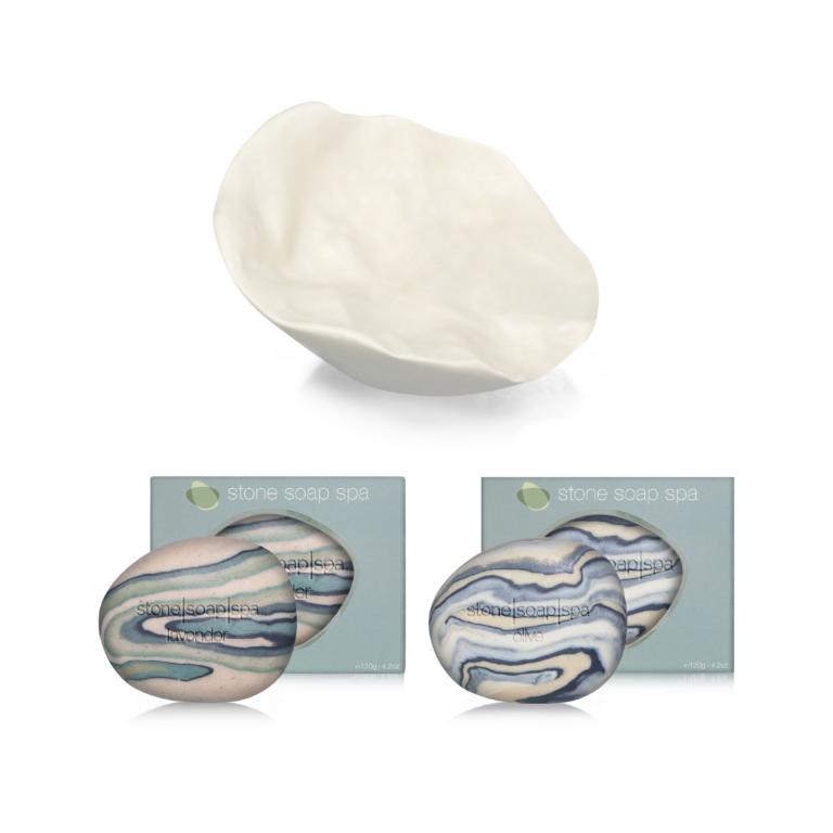 【反璞歸真．禮盒】海岸邊的浪漫：鵝卵石皂、擺皂碟