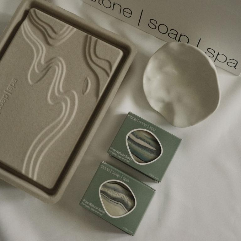 【反璞歸真．禮盒】海岸邊的浪漫：鵝卵石皂、擺皂碟