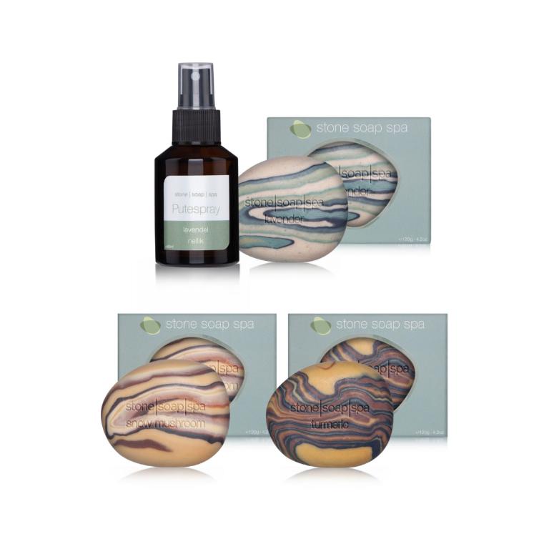 【反璞歸真．禮盒】夜眠香氣：枕頭噴霧、鵝卵石皂