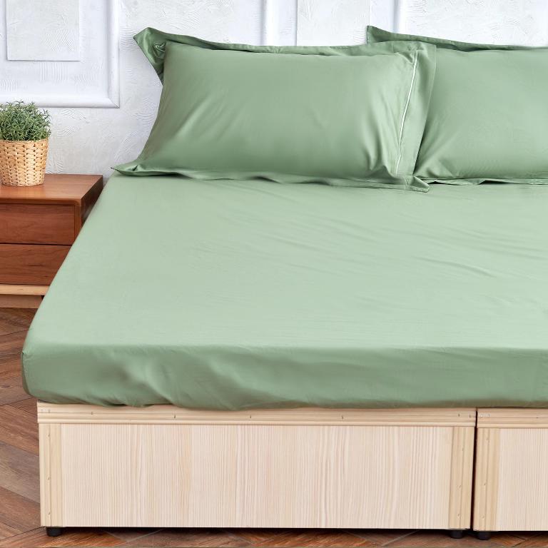 【大地系-墨綠】【床包/兩用被套/枕套】埃及棉500織 單人/雙人/加大/特大