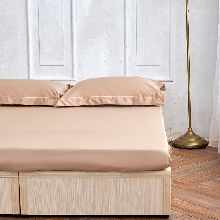 【大地系-奶茶】【床包/兩用被套/枕套】埃及棉500織 單人/雙人/加大/特大