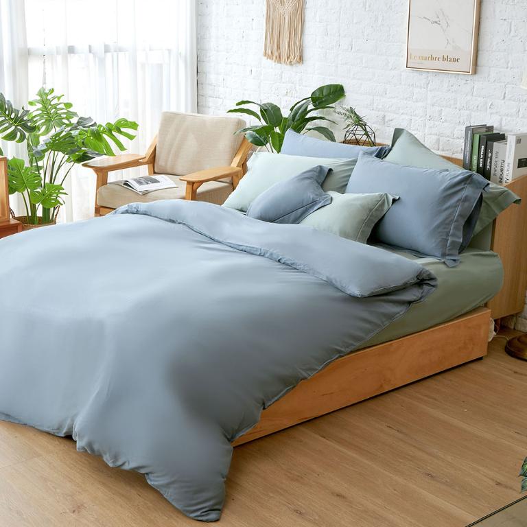 【莫蘭迪-藍】【床包/被套/枕套】埃及天絲棉 單人/雙人/加大/特大