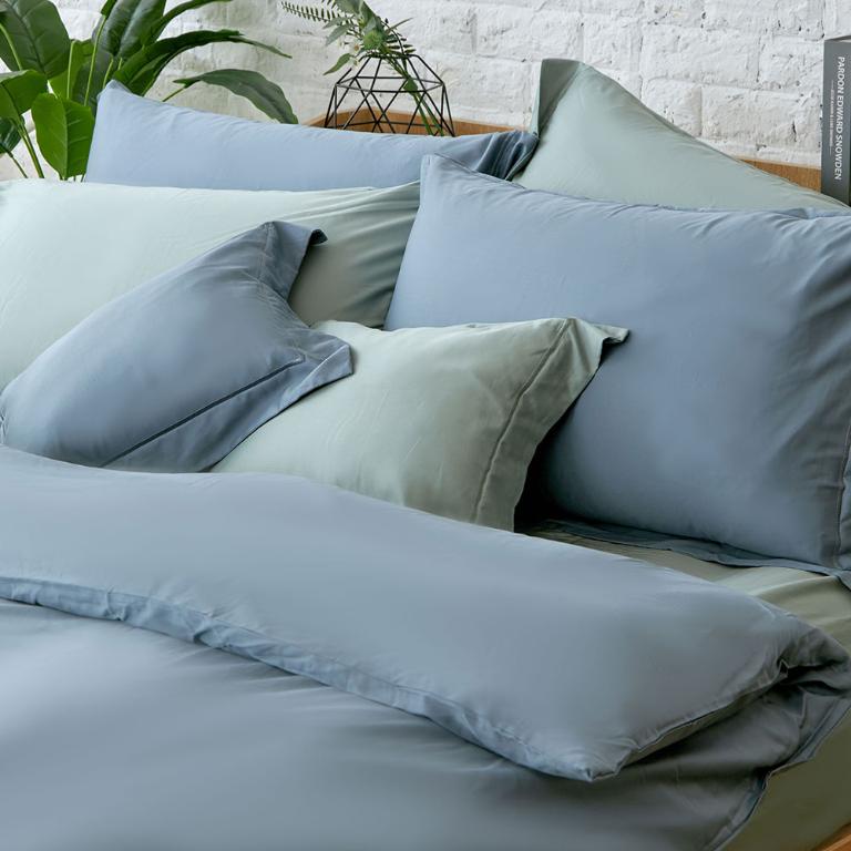 【莫蘭迪-藍】【床包/被套/枕套】埃及天絲棉 單人/雙人/加大/特大