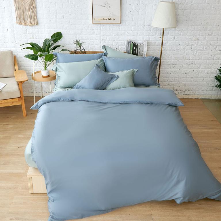 【莫蘭迪-藍】【床包/被套/枕套】埃及天絲棉 單人/雙人/加大/特大