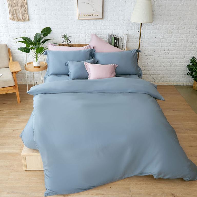 【莫蘭迪-藍】【床包/被套/枕套】埃及天絲棉 單人/雙人/加大/特大
