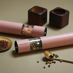 recolte 日本麗克特 Salt & Pepper Mill Mini 電動研磨器 RMM-1 灰濛粉限定版