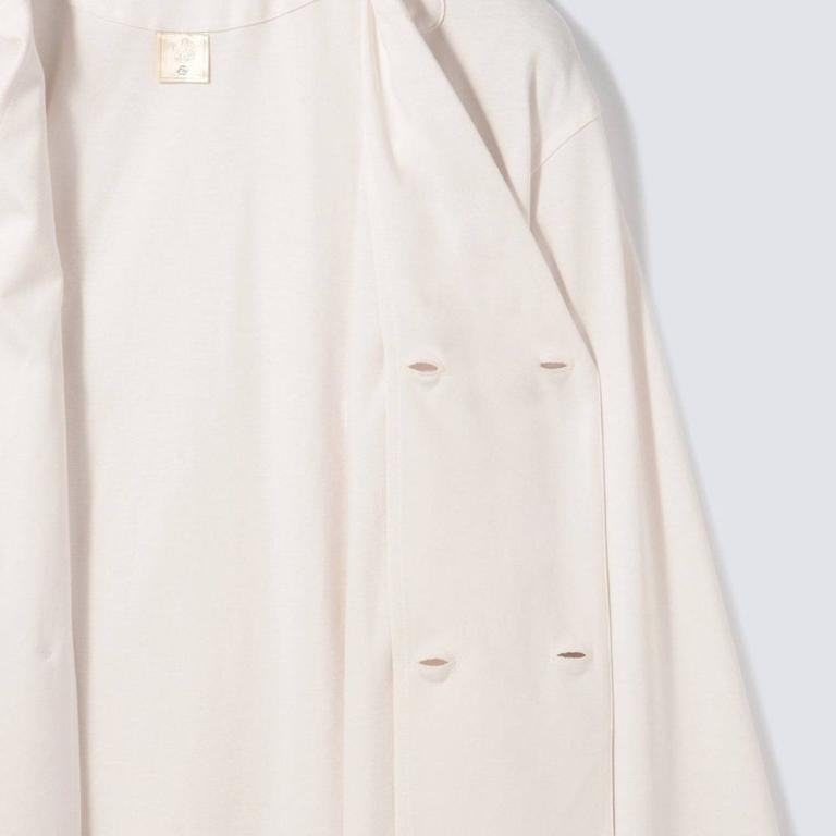 皇家有機純棉排釦 長袖長褲睡衣套裝_白色