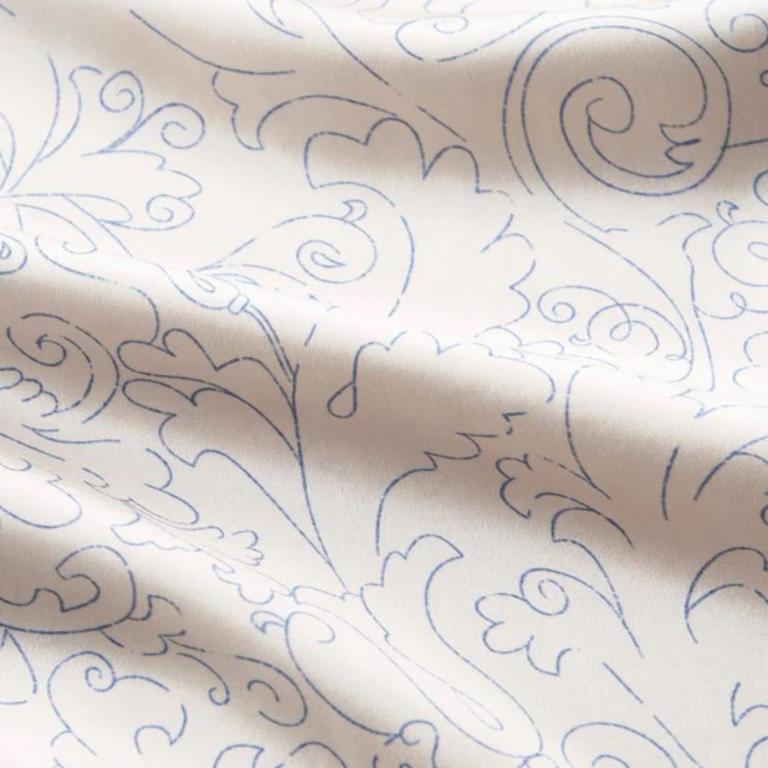 純蠶絲長袖長褲睡衣套裝_古典花飾