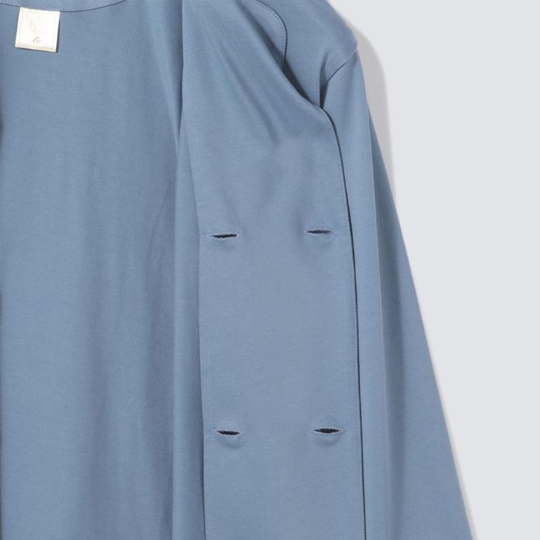 皇家有機純棉排釦 長袖長褲睡衣套裝_鈷藍色