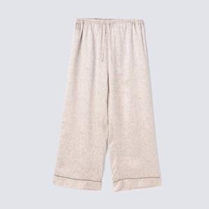 純蠶絲長袖長褲睡衣套裝_古典花飾