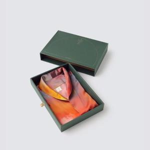 渡假風情款 水彩紋純蠶絲長袖長褲睡衣套裝_晚霞