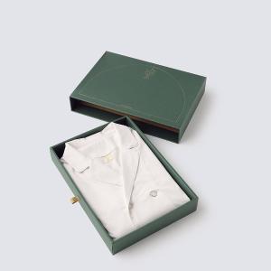 皇家有機純棉排釦 長袖長褲睡衣套裝_白色