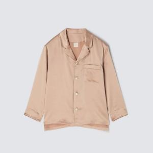 純蠶絲長袖長褲睡衣套裝_粉米色