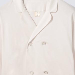 皇家有機純棉排釦 長袖長褲睡衣套裝_白色