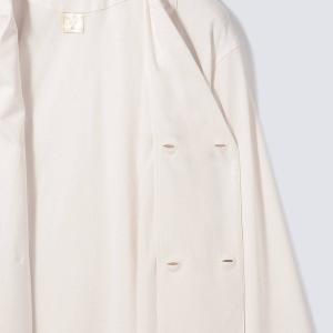 皇家有機純棉排釦 長袖長褲睡衣套裝_白色