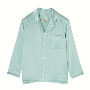 純蠶絲長袖長褲睡衣套裝_薄荷綠