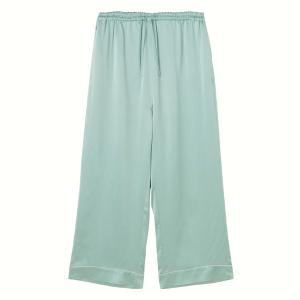 純蠶絲長袖長褲睡衣套裝_薄荷綠