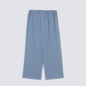 皇家有機純棉排釦 長袖長褲睡衣套裝_鈷藍色