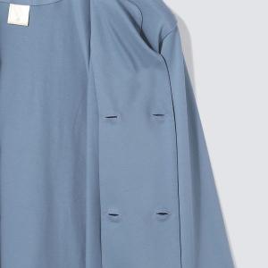 皇家有機純棉排釦 長袖長褲睡衣套裝_鈷藍色