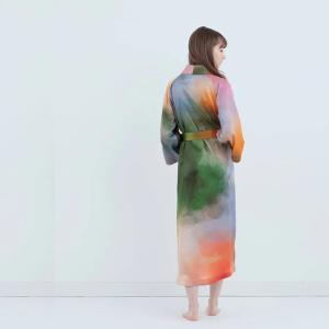 渡假風情款 水彩紋純蠶絲長袍