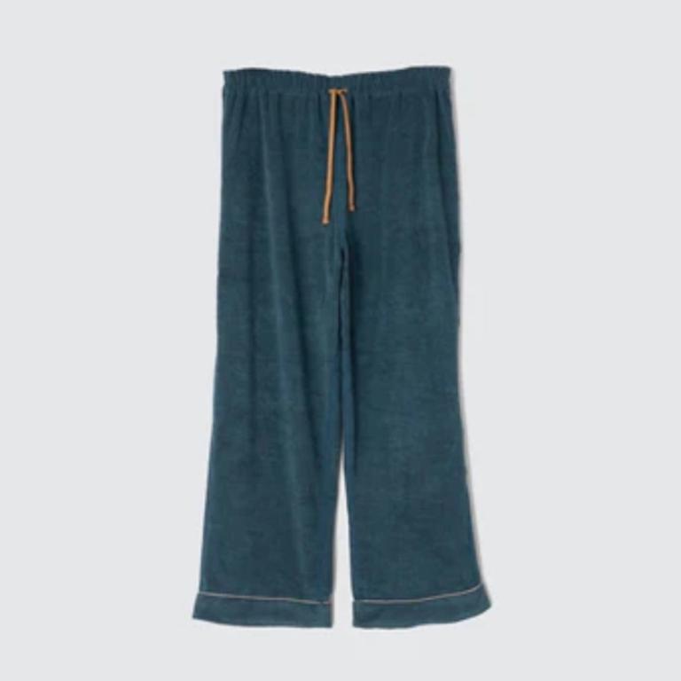 絨棉襯衫長袖睡衣_綠松色