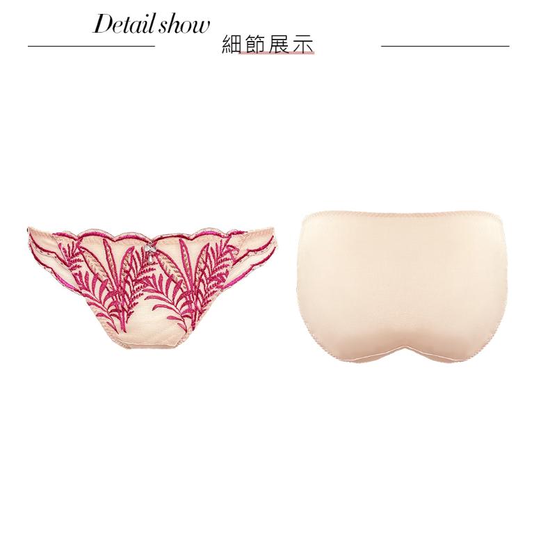【思薇爾】晶燦珠戀系列M-XL涼感消臭蕾絲刺繡低腰三角女內褲(嫣桃膚)
