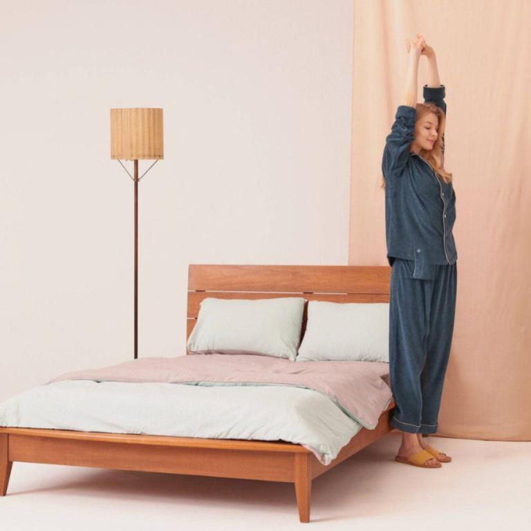 絨棉襯衫長袖睡衣_綠松色