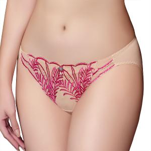 【思薇爾】晶燦珠戀系列M-XL涼感消臭蕾絲刺繡低腰三角女內褲(嫣桃膚)