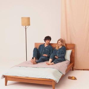 絨棉襯衫長袖睡衣_綠松色