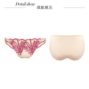 【思薇爾】晶燦珠戀系列M-XL涼感消臭蕾絲刺繡低腰三角女內褲(嫣桃膚)