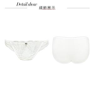 【思薇爾】晶燦珠戀系列M-XL涼感消臭蕾絲刺繡低腰三角女內褲(奶酪白)