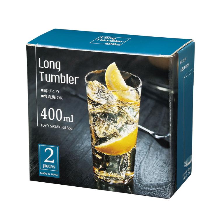 東洋佐佐木 薄型玻璃杯400ml對杯二入組
