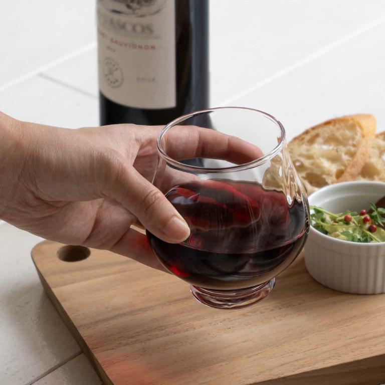 東洋佐佐木 Wine Glass Memo 螺旋菱格玻璃紅酒杯335ml二入組