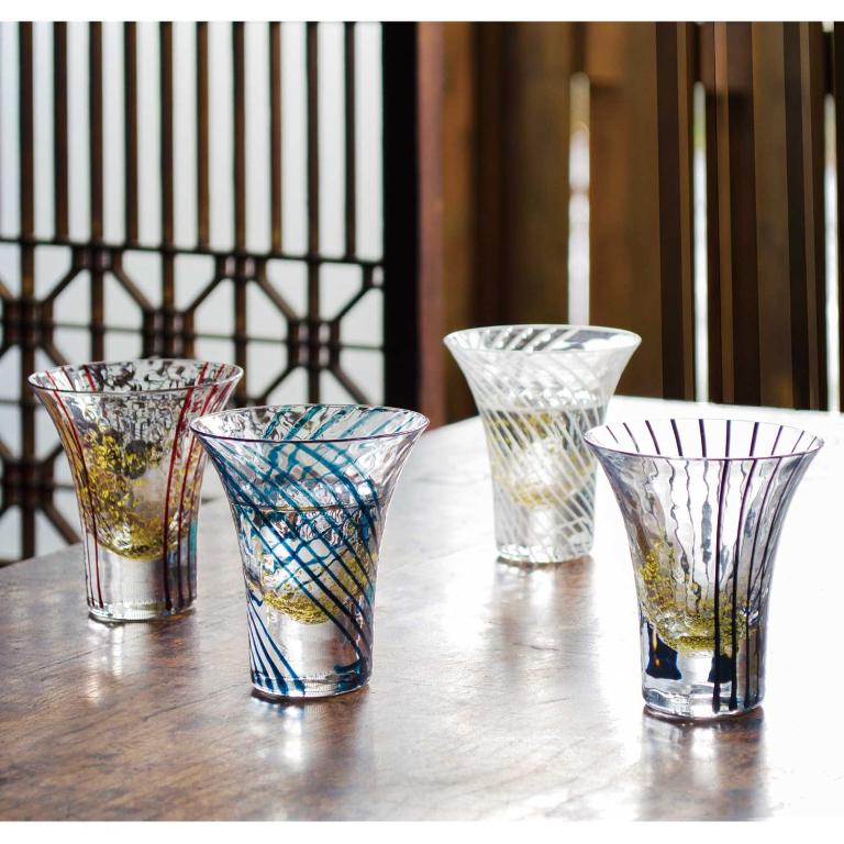 東洋佐佐木 日本八千代窯 江戶硝子 手工金箔冷酒杯85ml