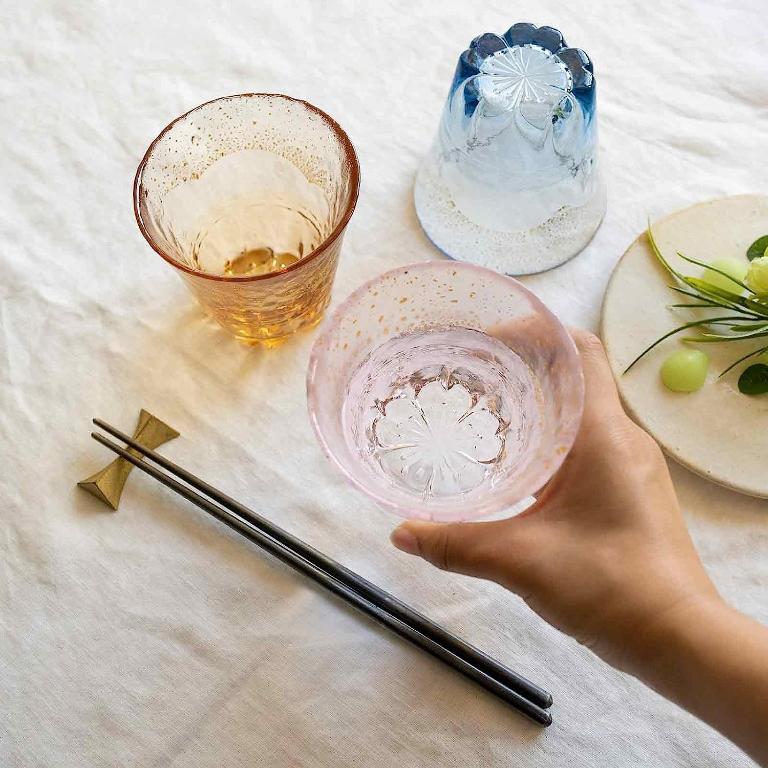 東洋佐佐木 櫻花金箔 耐熱燒酒杯270ml-粉金