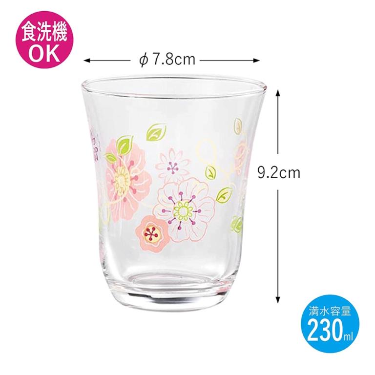 東洋佐佐木 Decor Line 牽牛花玻璃水杯230ml四入禮盒組