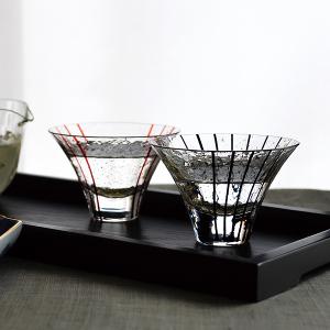 東洋佐佐木 日本八千代窯 江戶硝子 手工色線金箔冷酒杯 木盒組-花月見