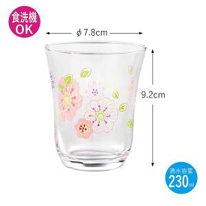 東洋佐佐木 Decor Line 牽牛花玻璃水杯230ml四入禮盒組
