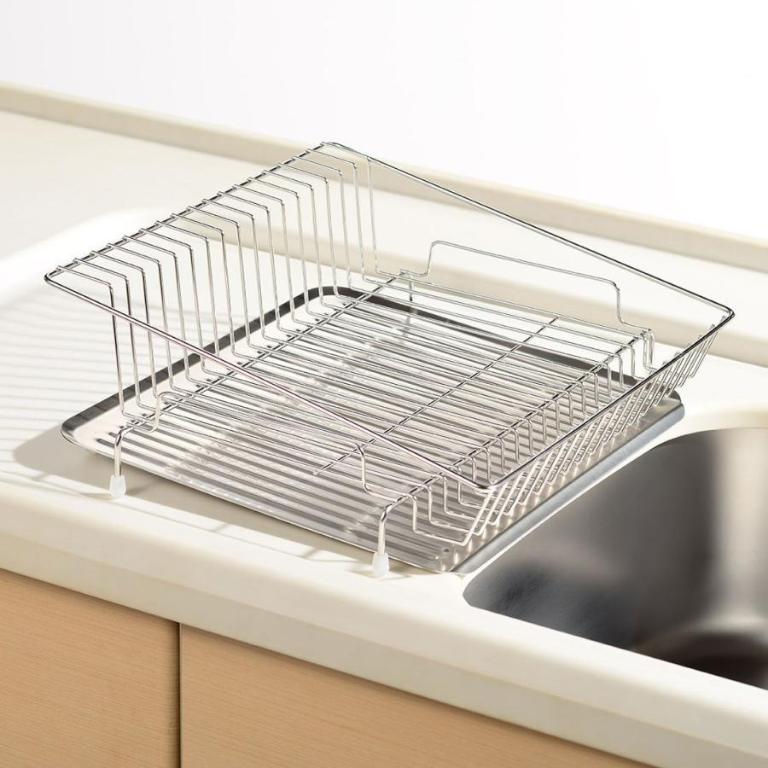 leye 不鏽鋼餐具置物瀝水架 方形